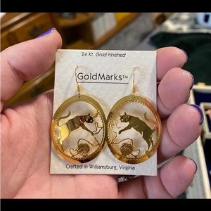 24kt Gold Cat Earrings